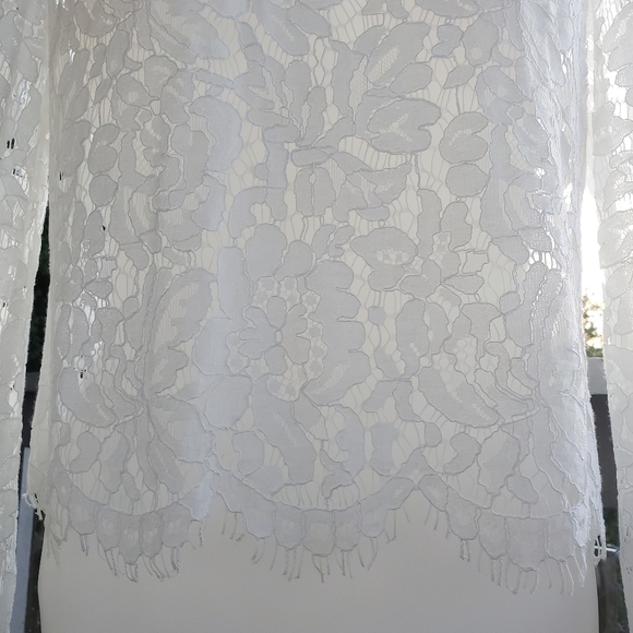 Forever 21 Lace Long Sleeve Scalloped Hem Top - Picture 6 of 12